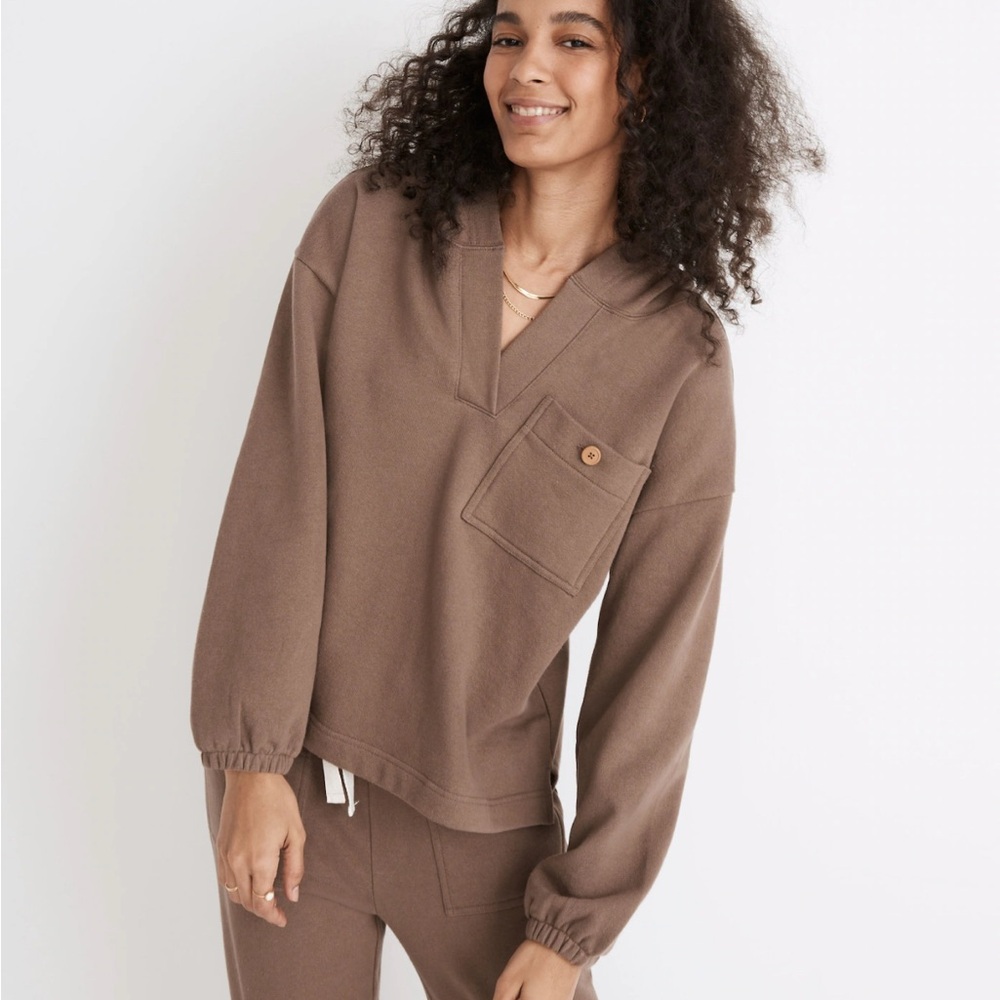 Madewell Henley Hoodie Sweatshirt